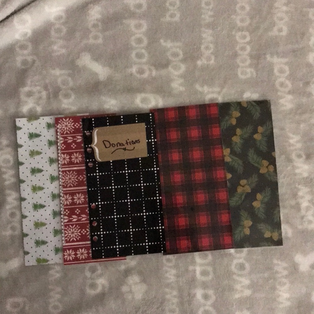 Set of 5 cash envelopes